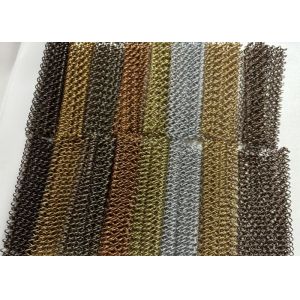 Wholesale Aluminium Metal Decorative Mesh Curtain Chain Drapery Fabric Fireplace Wire Mesh Metal Coil Mesh Ceiling Curtain from china suppliers
