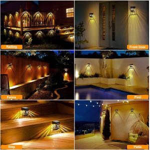 Outdoor Waterproof Solar Yard Fence Light Multiple Colors Solar LED Gate Pillar