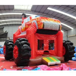 Kids Playground Inflatable Car Bouncing House 3D Design Air Blow UP Customized