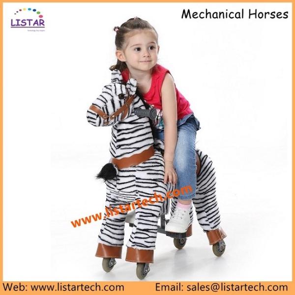 Horse Ride on Moving Zebra Giddy Up Mechanical Pony, Riding Horse Walking Toy