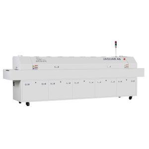 Forced Air Cooling Pcb Reflow Oven Automatic 8 Heating Zones 450mm Mesh Belt