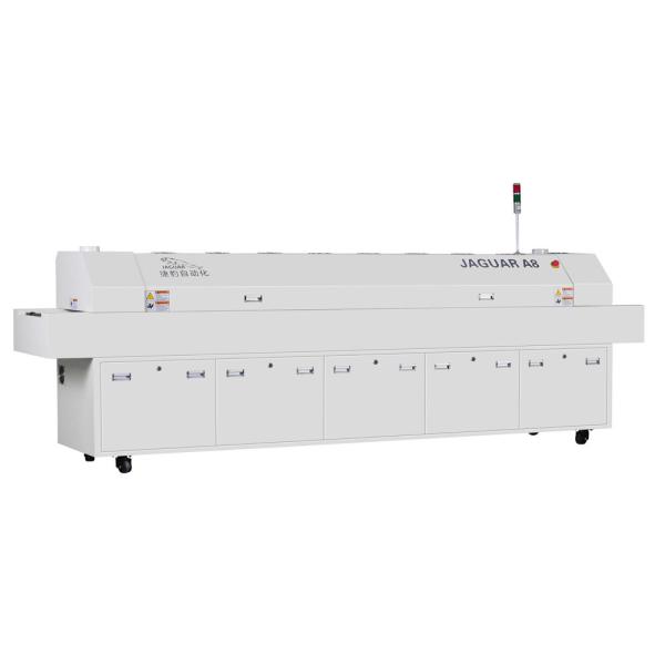 Forced Air Cooling Pcb Reflow Oven Automatic 8 Heating Zones 450mm Mesh Belt