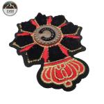 Handmade 3D Embroidery Patches Red / Black Customized Logo For Gifts /