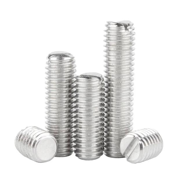 Quality Slotted Flat Point Grub Screws DIN551 Stainless Steel Slotted Set Screw with Flat Point for sale