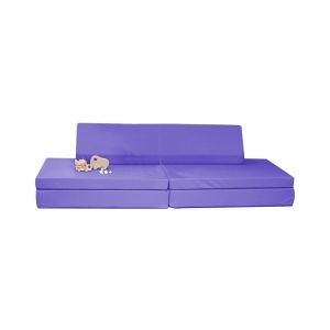 Purple Versatile Microsuede Fabric Foam Play Couch For Playroom