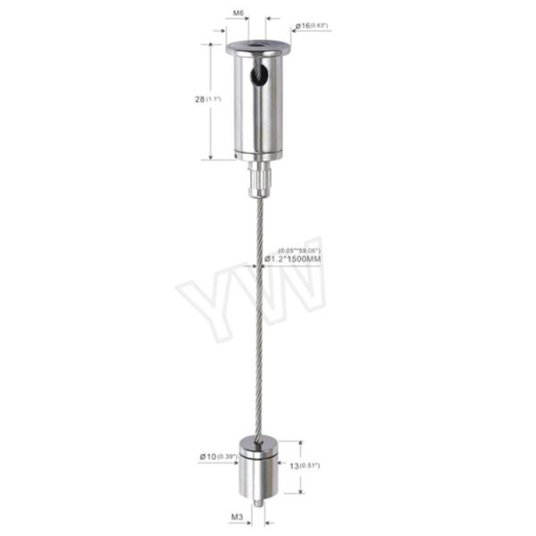 304 Stainless Cable Suspension Kits Adjustable Ceiling Fixed Gripper Safe Nut