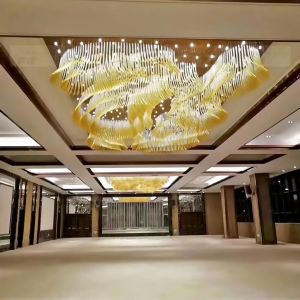 Custom Crystal Lobby Chandelier Large Hotel Lobby Banquet Hall Art Chandelier