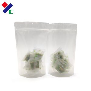 China 100G Clear Plastic Stand Up Zipper Pouch Resealable Biscuit Packaging on sale