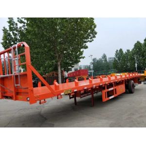 Heavy Duty Flatbed 13m Low-Bed Semi-Trailer For Factory Container Use
