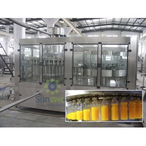 Stainless Steel Hot Filling Machine 3-in-1 Monoblock For 500ml Plastic Bottles