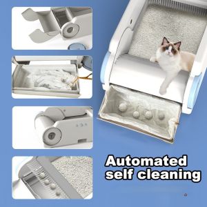 Odor Absorption Waterproof Smart Pet Litter Box Machine Self Cleaning For Cat