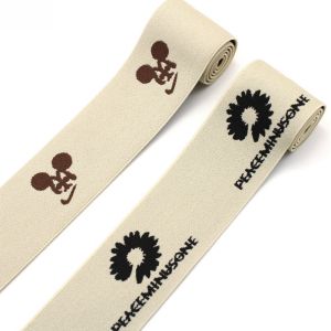 4cm nylon polyester waistband underwear custom logo knitted elastic jacquard