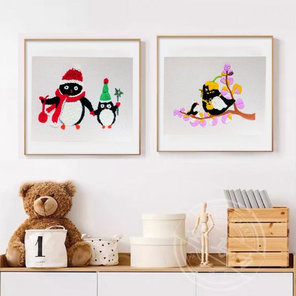 Penguin Decoration Painting Punch Needle DIY Crochet Kit For Beginners Seven