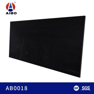 18MM Shiny Black Artificial Quartz Stone Home Worktop Materials