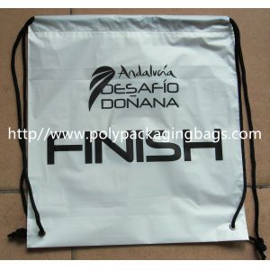 Frosted CPE Plain Plastic Drawstring Backpack with Double Shoulders