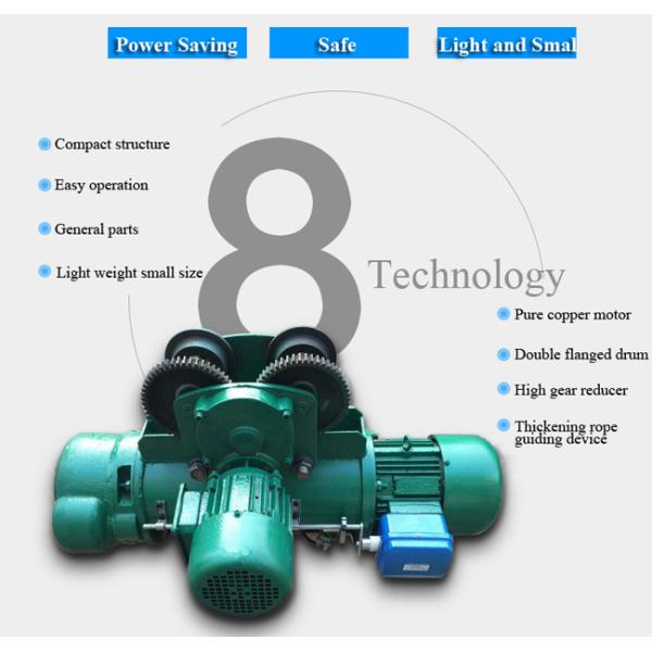 CD Type 5000Kg Electric Wire Rope Hoists 100m Cable For Elevator Lifting