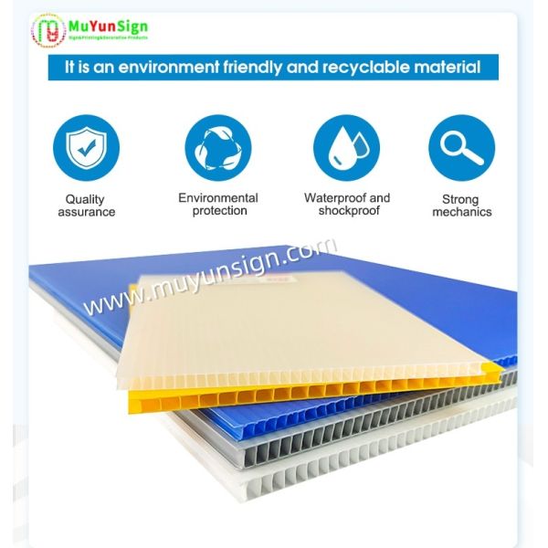 Printable Polypropylene Corrugated Sheet Structural Strength Light Weight Plastic Sheet For Packing