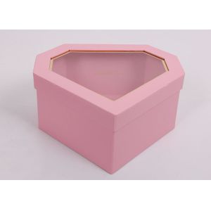 Diamond Shaped Nested Stackable Cardboard Boxes With Clear PET Window