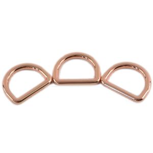 25mm Welded D Ring Dog Leash with Metal Ring and Chrome Plated Coating in Rosa