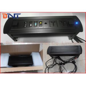 Motorized Conference Table Socket , Table Hidden Rotating Electrical Outlet