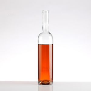 Brandy 375ml Vodka Bottle with Cork Luxury Flat Design Super Flint Glass