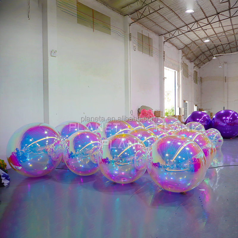 Wholesale Giant Large air Tight PVC Iridescent Inflatable Mirror Balloon for