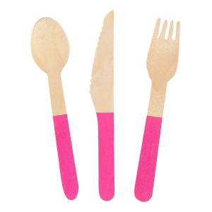 Wholesale 160mm Dyeing wooden cutlery  Disposable wooden cutlery set from china suppliers