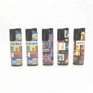 Modern Style Sticker Windproof Flip Torch Flame Cigarette Smoking Fire Lighter