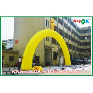 Inflatable Rainbow Arch Customized Yellow Fire - Proof Finish Line Inflatable