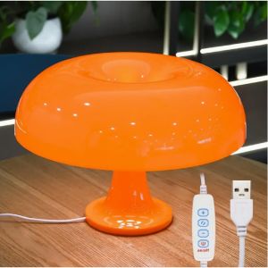 LED Mushroom Decoration Lighting Orange White Mushroom Table Lamp