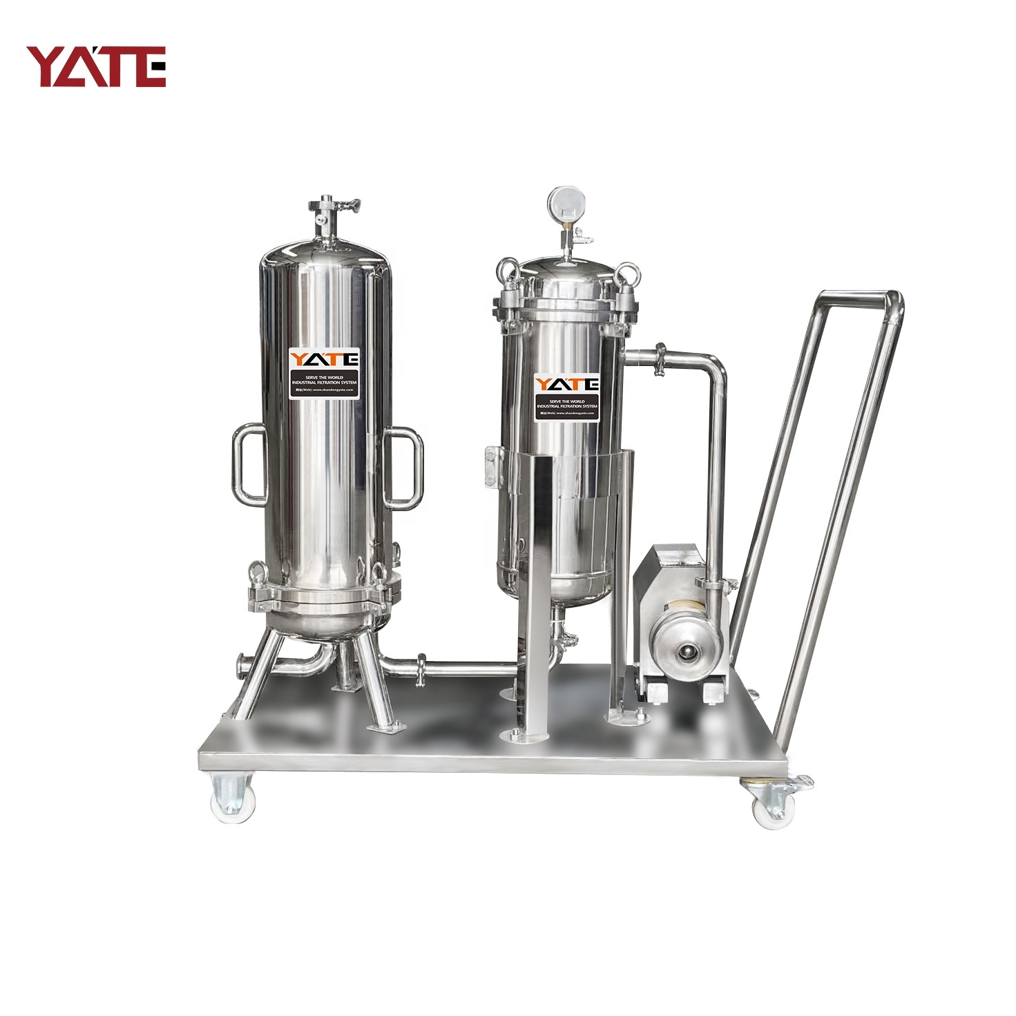 Movable Stainless Steel 304/316 Bag Filter Housing with 0.5 μm Filtration