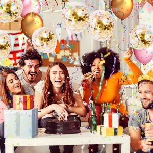 50 Pcs Gold Confetti Balloons , 12 Inch Latex Party Balloons With Confetti Dots