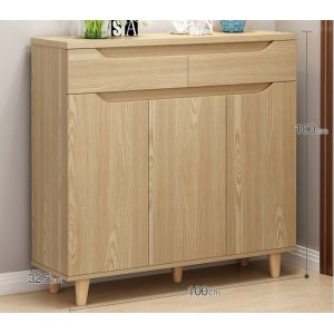 Costom Made Oak Particle Board Shoe Rack 18mm Standard Thickness OEM Acceptable