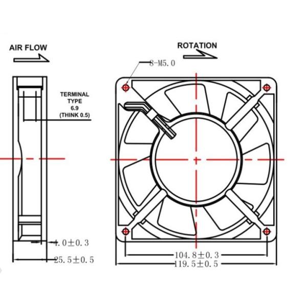 AC To DC EC Motor Fan , Industrial Equipment Low Noise Cooling Fan 4.2-9.5W