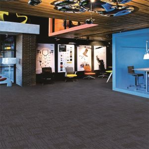 Foldable Office Carpet Flooring , Pp Carpet Tile Multi Level Loop Stripe Style