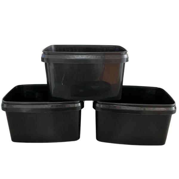 3L Rectangle White Plastic Bucket with Lid Thickness 1.0 to 2.5 MM and
