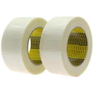 White Fiberglass Adhesive Tape Bidirectional Filament Tape Cross Weaved