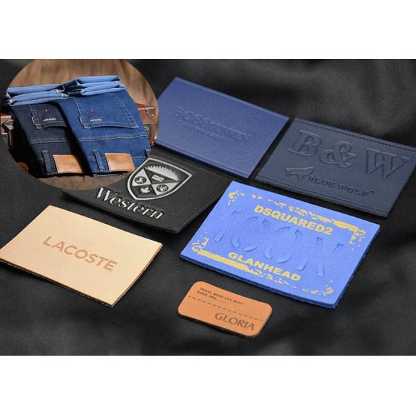 Customized Embossed Logo Jean Leather Patches For trademark Label