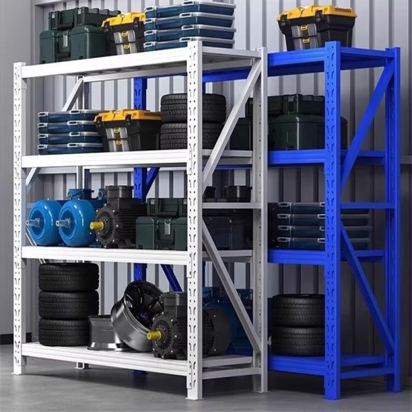 4-Level Adjustable Steel Garage Racking with Custom Powder Coating for Stacking and Storage