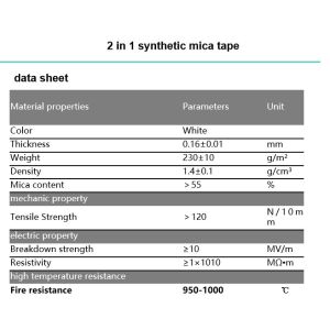YT Mica / 2 in 1 calcined muscovite tape for cables & wires