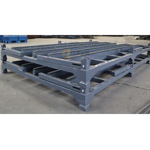 Extended Returnable Steel Shipping Racks Stacking Pallet With Anti Slip Adhesive