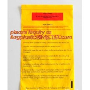 Biohazard Specimen Bag with Document Pouch, Industrial waste disposal,