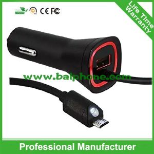 China car charger with retractable cable for Andriod/V8 on sale