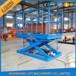 2T Warehouse Cargo Stationary Hydraulic Scissor Lift with Safe Sensor and