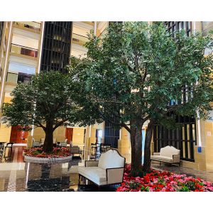 10-13ft Customizable Large Artificial Banyan Ficus Tree With Dense Canopy - Lobby Centerpiece For Commercial Spaces