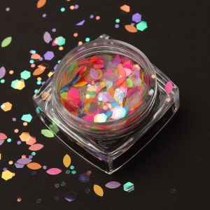 MOON Style YiWu ZY Polyester Chunky Hexagon Shaped Cosmetic Glitter for