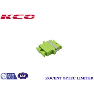Green Fiber Optic Adapter SC/UPC With Flange, With Dust Cap, Duplex