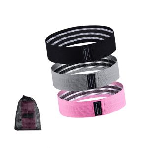 Custom Logo 3-Pieces Fabric Resistance Bands Set for Glutes Legs Workout Non