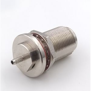 6GHz RF Coaxial N Type Female Connector Nut Mounting &amp; Crimp With Cable