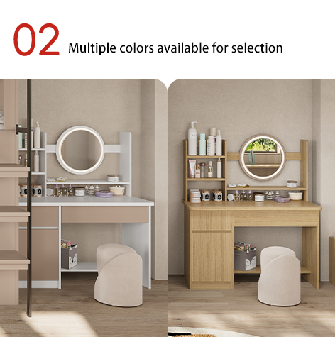 Apartment Makeup Table, Bedside Dressing Table, Cosmetics Storage Rack, Bedroom With Stool, Dressing Table
